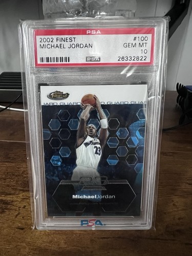 2002-03 Topps Finest Michael Jordan #100 PSA GEM MINT 10 Wizards Bulls HOF