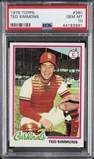 1978 TOPPS #380 TED SIMMONS PSA 10