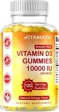 Vitamatic Sugar Free Vitamin D3 10000 IU - 120 Pectin Based Gummies - Great...