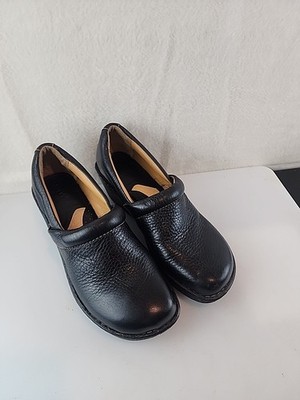 GNW Womens Clog Palm  size 10 M Black Shoe  Clog Leather Wedge  Heel Loafers