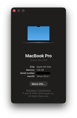 Apple MacBook Pro 14  M3 Max 16C/40C - 128GB RAM - 2TB SSD - Space Black