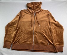 Calvin Klein Women's Brown Velour Full Zip Hoodie Size XL