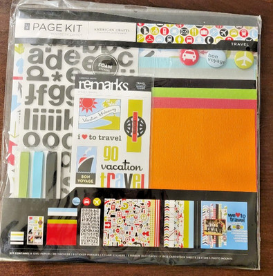 NEW American Crafts 12 x 12 Travel Scrapbook Kit