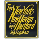 VINTAGE NEW YORK, NEW HAVEN, AND HARTFORD RAILROAD PORCELAIN SIGN GAS OIL TRAIN