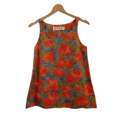 Marni Watercolor Sleeveless Top 40 ORG Cotton Cut & Sew T-Shirt