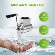 Food Grater Vegetable Rotary Cutter Shredder Carrot Grind Slicer Chopper+5*Blade