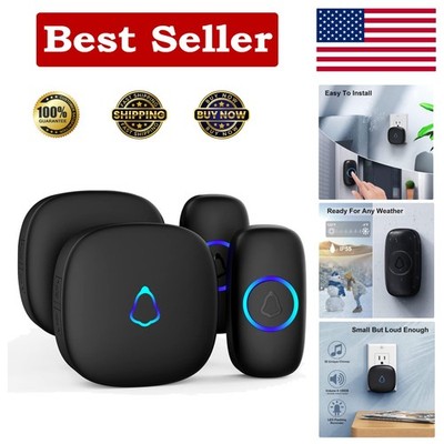 Effortless Installation Wireless Doorbell System - 1000Ft Range, 2 Push Buttons