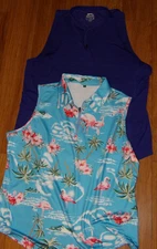 2 SLEEVELESS LADIES GOLF SHIRTS-SLAZENGER-SONEVEN SZ XL QUARTER ZIP FRONT