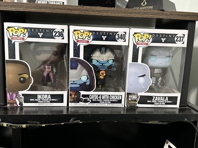 Funko Pop! Destiny Lot Ikora #236 Zavala #237 Cayde-6 w/ Chicken #340 (Vaulted)