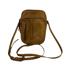 American Leather Co. Cleveland North South Crossbody Bag Tan Adjustable Purse