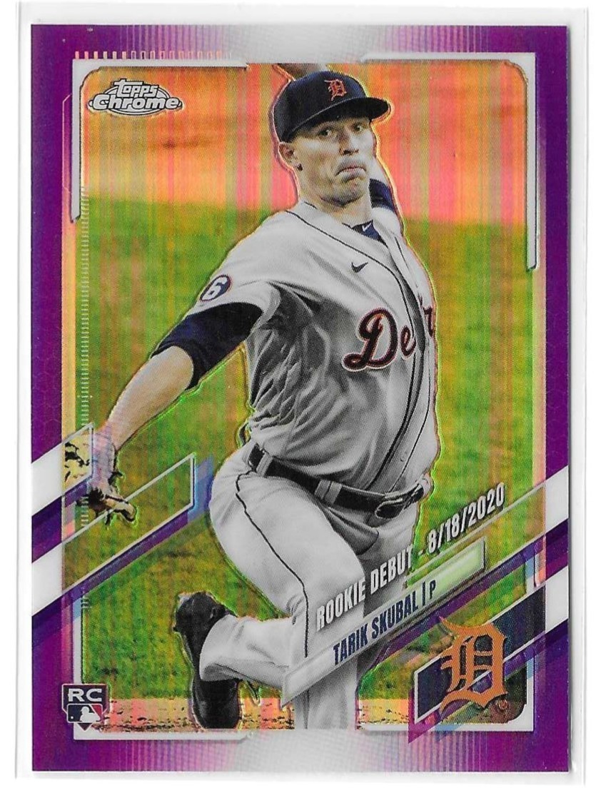 TARIK SKUBAL  2021 Topps Chrome Update #USC82  PURPLE REFRACTOR RC  Tigers