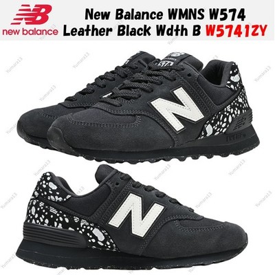 New Balance WMNS W574 Leather Black Width B W5741ZY Women's Size