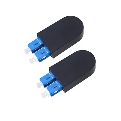 2 Pcs SC Fiber Optic Loopback Adapter Tester Singlemode UPC SC Plug Duplex