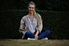 Ebullient Bishop Sleeve Cotton Top