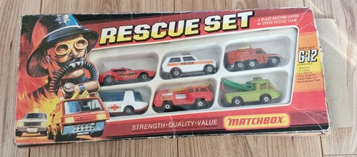VERY RARE VINTAGE 1975 Matchbox Superfast Lesney G-12 Rescue Set - 59087