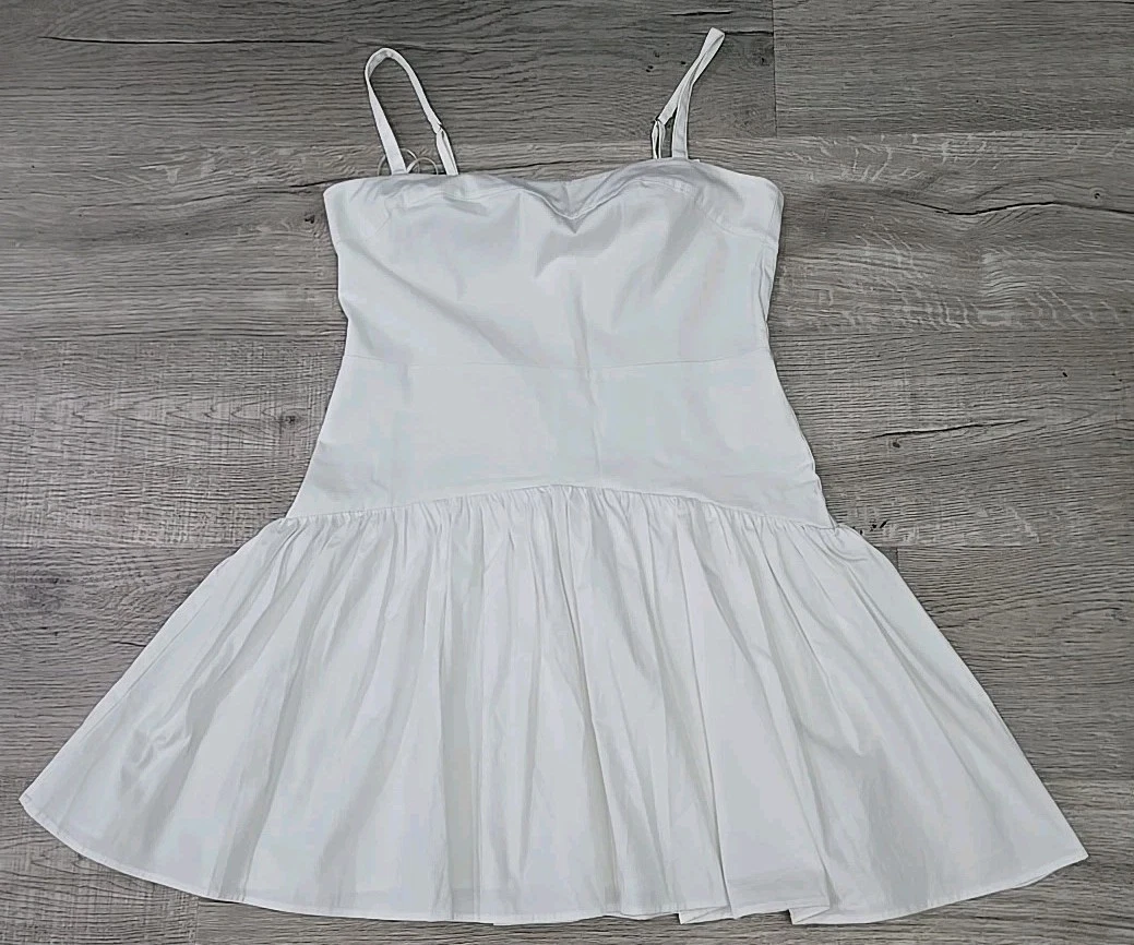 white christmas dresses Miss Circle Sacha White Lace Drop Waist Corset Puffy Mini Dress XXS main image 0
