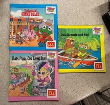 1988 McDonalds Muppet Babies Kermit Miss Piggy Fozzie Complete Set of 3 Books