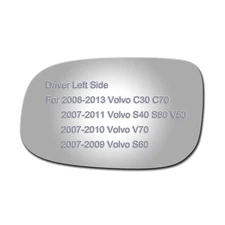 Mirror Glass For 2008-2013 Volvo C30 C70 S60 Driver Left Side LH Replacement