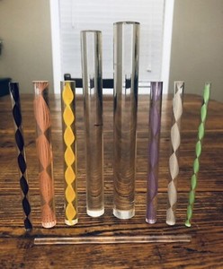 (9) Acrylic Rolling Sticks for DIY Art Craft Shaping, Smoothing, Sculpting