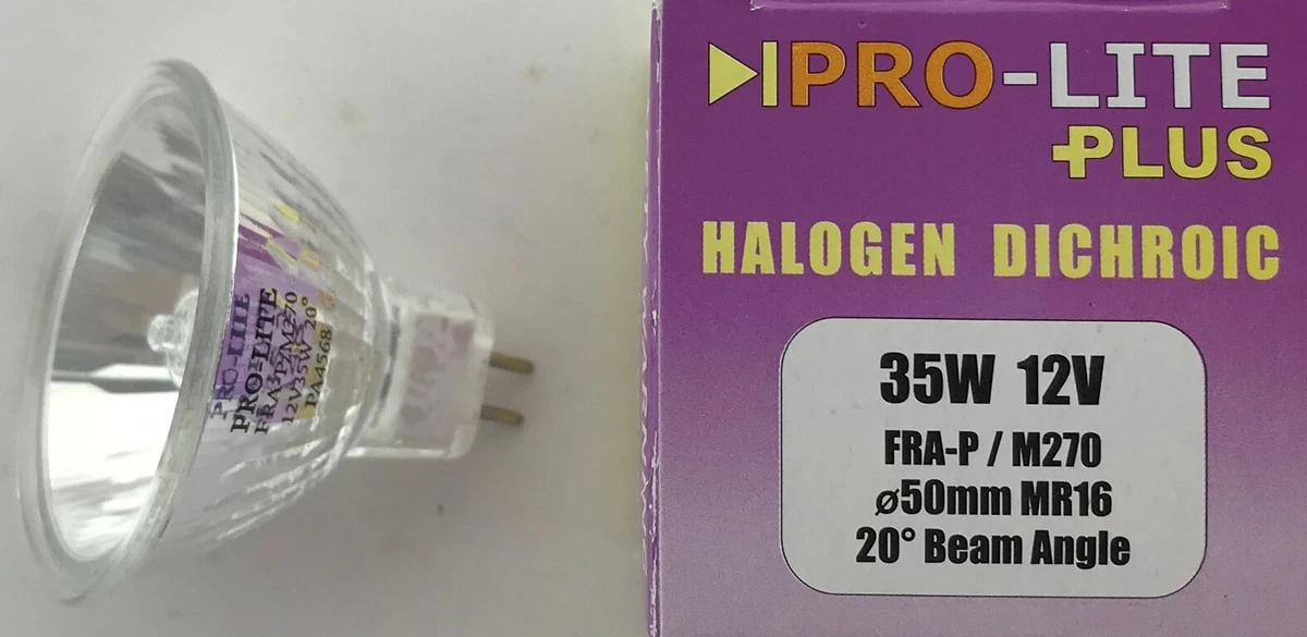 5x Pro-Lite 12v 35W Dichroic MR16 GU5.3 Halogen Bulb 51MM M270 35 