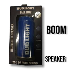 NEW BUD LIGHT Tall Boy Bluetooth Speaker Tailgates Parties Pool!