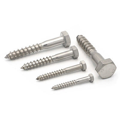 Holzschrauben Sechskant DIN 571 Edelstahl V2A A2 5mm - 12mm Schlüsselschrauben