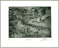 OLD CAPE ANN Massachusetts ORIGINAL Impressionist ETCHING Signed Limited-Edition
