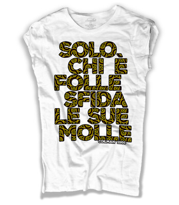Amazink T-Shirt Damen Bianco IMPOSSIBILI COIL MAN Coilman Girocollo