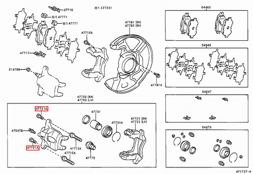 Genuine Pruis ZVW55 ZVW51 ZVW50 RAV4 ACA30 Front Disc Brake Caliper Bolt x2 - Picture 13 of 20