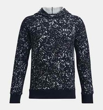 Boys Under Armour Rival Fleece Printed Hoodie Black size XS