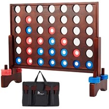 Vintage 26X22In Giant Wooden 4 in a Row, Outdoor Yard Game for Adults Famliy,...