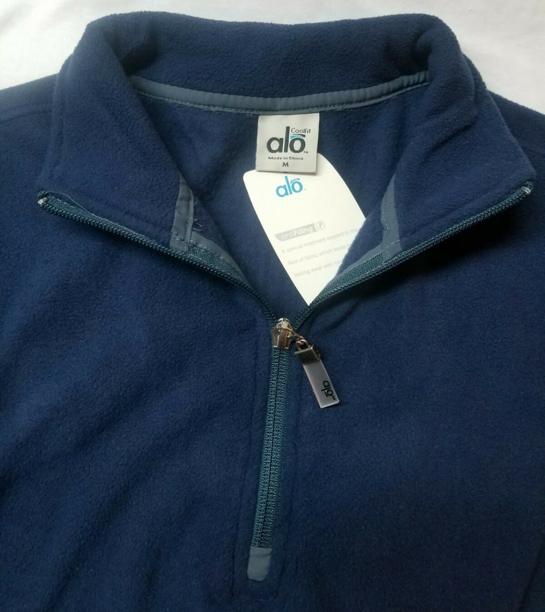 Alo Yoga Winter Warm Soft Micro Fleece 1/4 Zip Pullover Red & Navy