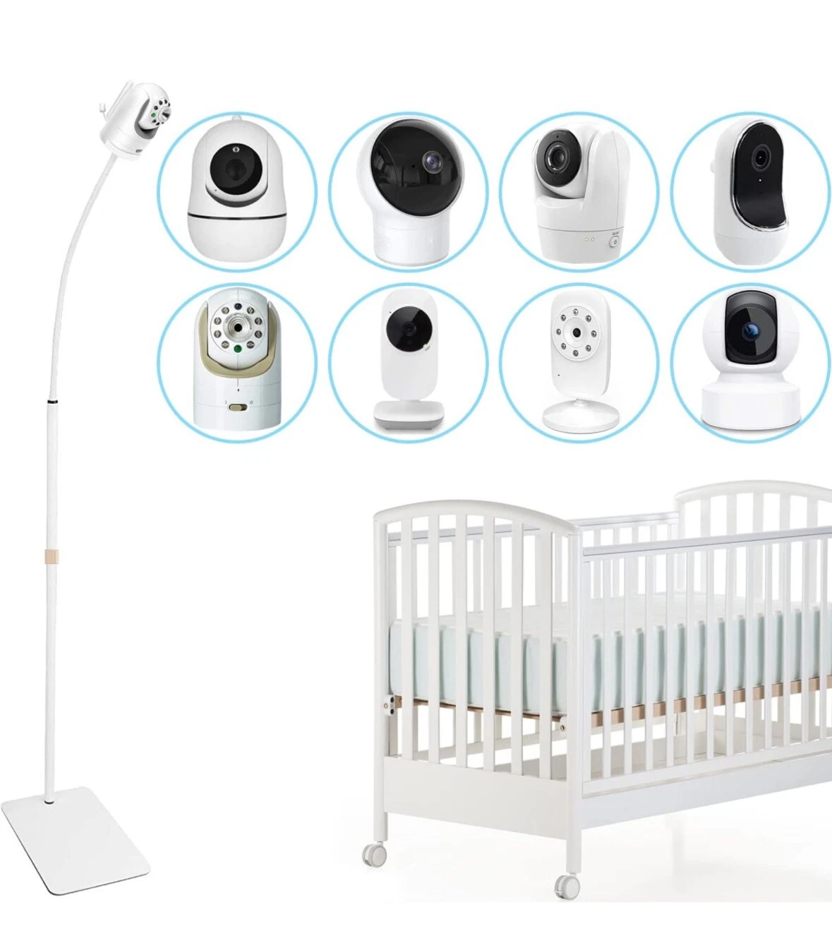 67 Inch Adjustable Height Baby Monitor Floor Stand Holder for Infant Optics DXR-