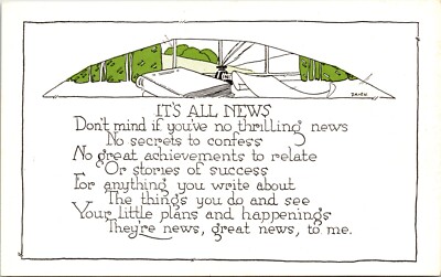 Postcard Letter Reminder No 2320 16 des It's All News Artist D.M. + E.W.
