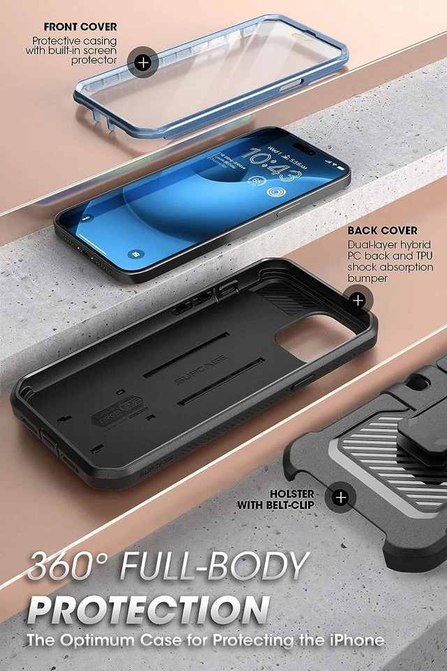 SUPCASE UBPro Case for iPhone 15 14 13 12 11 8 7 SE XS MAX series w/ Stand Cover - Image 3 of 4