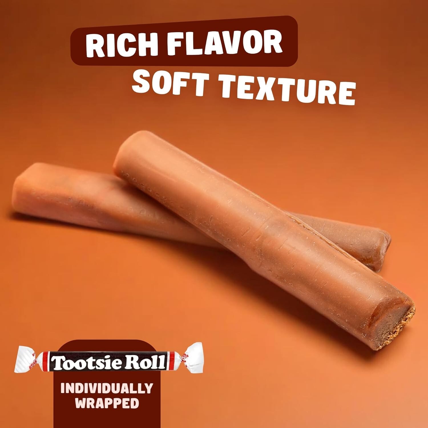 Tootsie Roll Original Chocolate Chews - 3" Long Bulk Treat Size Candy (2 Pounds)