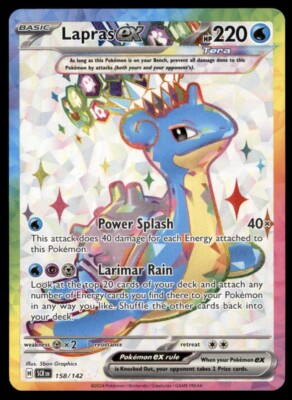 LAPRAS EX 158/142 FULL ART STELLAR CROWN NM POKEMON TCG ENGLISH NM