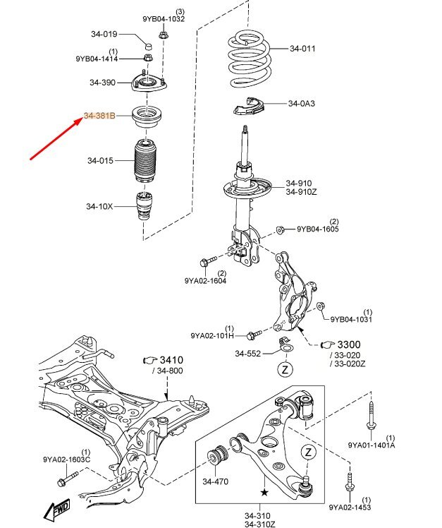 MAZDA CX-5 MK2 Front Strut Bearing TK483438XB NEW GENUINE | eBay UK