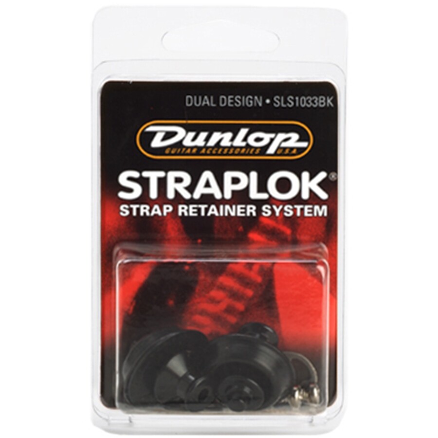 Dunlop SLS1033BK Straplok Dual Design Strap Retainer System, Black OUTLET FINE S