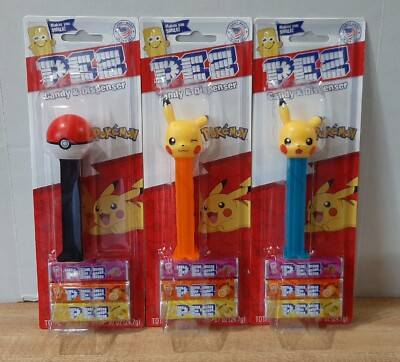 New 2023 POKÉMON ~ Pikachu Winking & Laughing, & Pokémon Ball ~ Mint On Cards