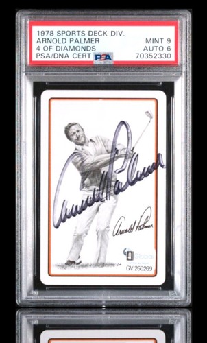 1978 sports deck golf #4D arnold palmer rc; early signed rookie auto PSA 9