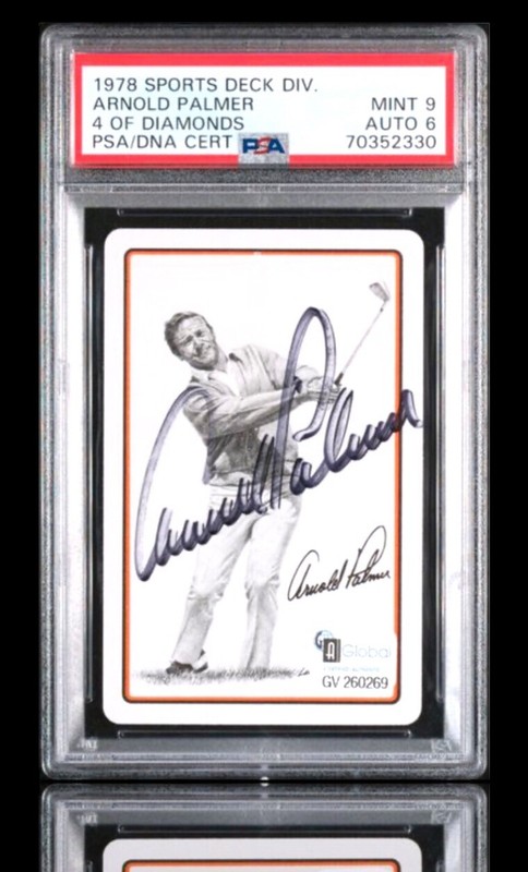 1978 sports deck golf #4D arnold palmer rc; early signed rookie auto PSA 9