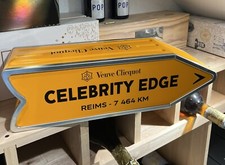 VEUVE CLICQUOT Champagne Celebrity Edge Cruise Orange Arrow Sign Metal Tin Box