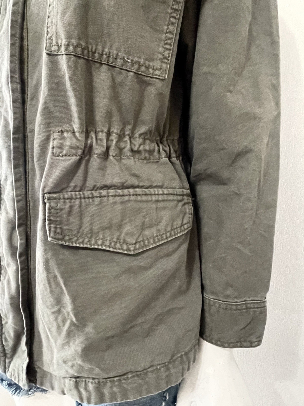 Universal Thread Woman’s Olive Green Zip/Snap Mil… - image 3