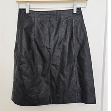 Wilsons The Leather Experts Black Leather Mini Skirt Pencil Size 6 Vintage Style