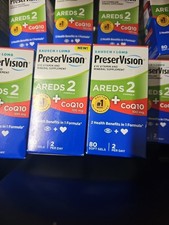 2X Bausch  Lomb PreserVision AREDS 2  CoQ10 Eye Vitamins - 80 ct