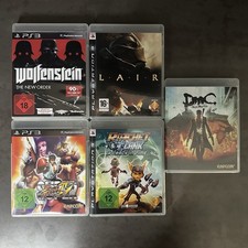 Lotto 5 Giochi PS3 DMC-Ratchet Clank-Street Fighter-Wolfenstein-Lair Playstation