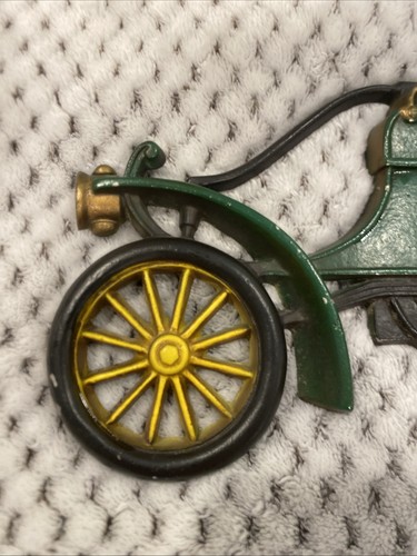 Ancienne voiture ancienne vintage Sexton fonte métal décoration murale vert 11,5" USA - Photo 2/8