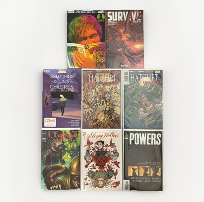 Horror Sci-Fi Comic Lot 8 Books Signed Survive/Hatchet Vengeance and more! Rare
