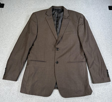 Giorgio Armani Blazer Sport Coat Mens 52 Brown Pinstripe Suit Jacket Two Button